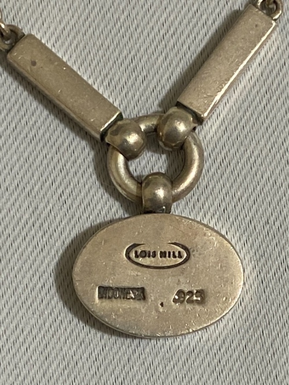 LOIS HILL Necklace Hefty 18" 925 Sterling Silver Artisan Design w Toggle Clasp - Picture 4 of 9